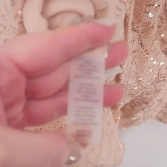 NEW Kensie Women's 4 Flounced Hem Sequin Asymmetric Midi Dress Blush Pink - Picture 12 of 15